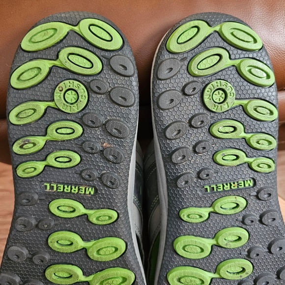 Merrill Men's rugged Castle Rock/Kiwi waterproof slide sandals, EUC, size 14 - Picture 8 of 16